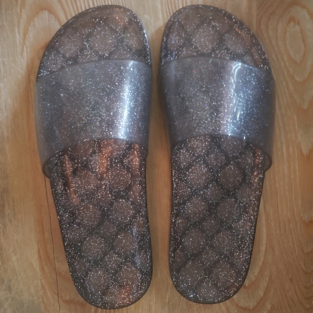 Clear plastic sandals sz 9 woman's